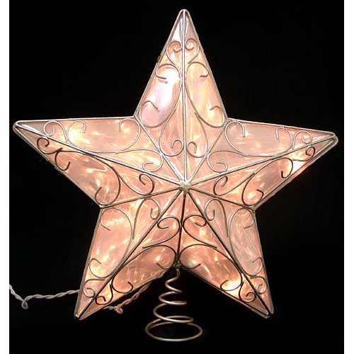 lighted silver wire star christmas tree topper
