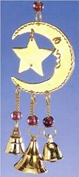 Brass Moon & Star Chime with Beads-BS365