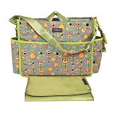Momymoo Premium Lulu Baby Changing Bag (Grey Flowers)