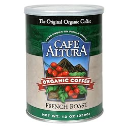Cafe Altura Organic Coffee, French Roast, Ground, 12-Ounce Can (Pack of 3)