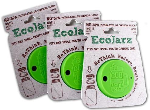 3 Pack Ecojarz Silicone Drink Top for Small/reg Mouth Canning Jars
