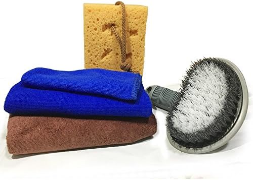 Dkii Professional Grade Premium Car wash kit, Cleaning Towels*2, Drying Towel*1, Soft Perforated Yellow Wash Sponge Pad*1, Wheel Brush*1, Set of 5
