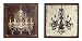 CBK Ltd Iron Chandelier Design 15-Inch Square Wall Art, Set of 2