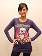 ED HARDY SKULL N LOVE PURPLE PLATINUM TEE