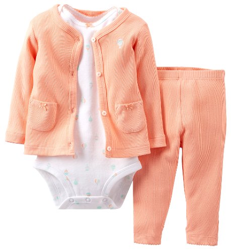 Carter's Baby Girls' 3 Piece Cardigan Set (Baby) - Coral