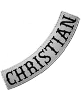 CHRISTIAN REFLECTIVE EMBROIDERED PATCH BOTTOM ROCKER FOR BIKER JACKET RIDER VEST SIZE XL 12"