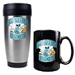 New Orleans Hornets NBA Stainless Steel Travel Tumbler & Black Ceramic Mug Set - Primary Logo New Orleans Hornets NBA Stainless Steel Travel Tumbler & Black Ceramic Mug Set - Primary Logo