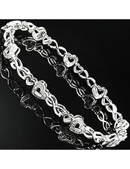 0.40 Ct 925 Sterling Silver Genuine Diamond Tennis Bracelet 7"
