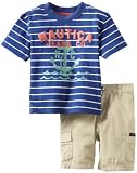 Nautica Baby-Boys Infant Striped Jeans Co Short Set, Mailman, 24 Months