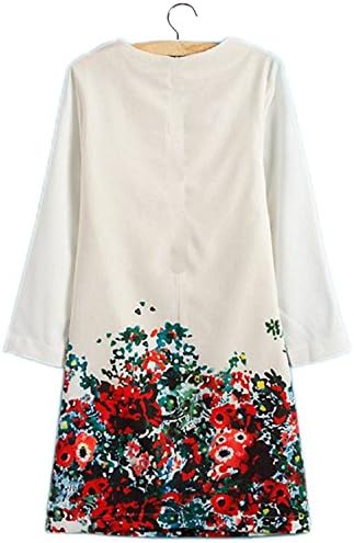 Fashion Vintage Women Ladies Long Sleeve Floral Print Evening Party Cocktail MINI Dress