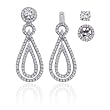 14K White Gold 1 ct. Diamond Detachable Teardrop Earring Jackets
