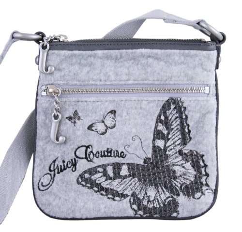 Juicy Couture Velour Butterfly Crossbody Bag Heather Cozy