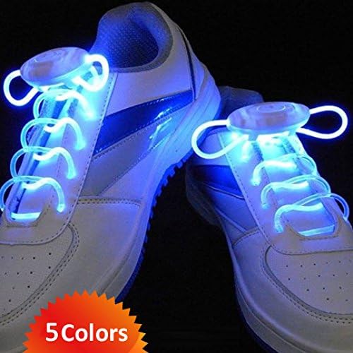 Flammi LED Shoelaces Light Up Shoe Laces with 3 Modes in 5 Colors Disco Flash Lighting the Night for Party Hip-hop Dancing Cycling Hiking Skating -New Gerneration