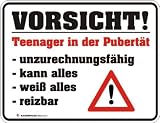 Blechschild - Vorsicht! Teenager in der Pubertaet (17x22cm)
