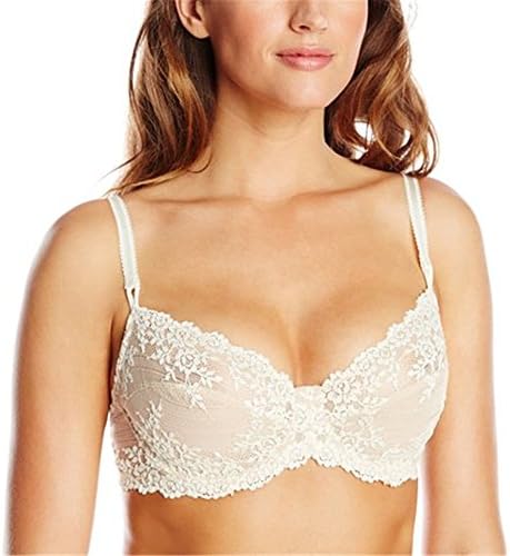 Mudaili Women's Feathers Contour-Plunge Bra White-36D