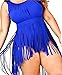Fringe Plus Size One Piece Retro Tassels Bikini Swimwear Swimsuit