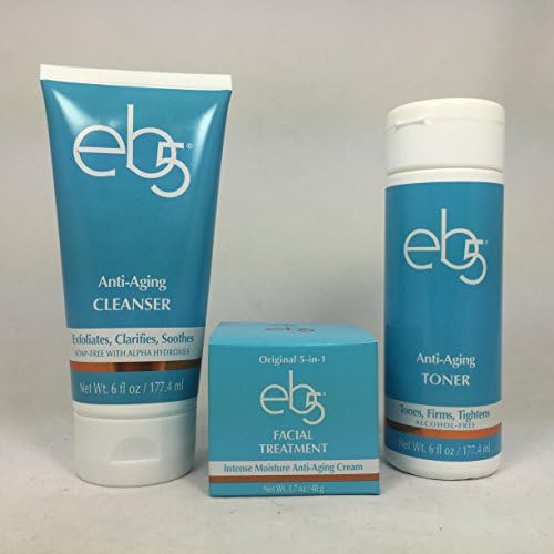 eb5 Facial Treatment 1.7 oz, eb5 Anti-Aging Toner 6 oz, eb5 Anti-Aging Cleanser 6 oz Combo Set