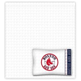 MLB Boston Redsoxs Sheet Set - Wht