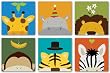 Peek-a-Boo VII-XII Set by Yuko Lau 12"x12" Art Print Poster