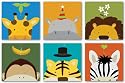 Peek-a-Boo VII-XII Set by Yuko Lau 12"x12" Art Print Poster
