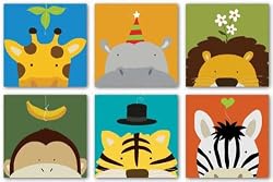 Peek-a-Boo VII-XII Set by Yuko Lau 12"x12" Art Print Poster