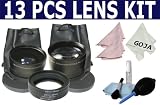 Essential Kit for CANON Rebel (XT, XTi, XSi T1i, T2i, T3i, T3), CANON EOS (7D 60D 550D 500D 450D 400D 350D 300D) Includes: Professional 58mm 0.45x Wide Angle (w/ Macro Portion) & 2.0x Telephoto Lenses (with Adapter Ring Set) + Cleaning Kit