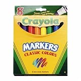 Crayola LLC - Classic Markers,Broad Tip,8/PK,RD/OE/YW/GN/BE/BN/BK/VT