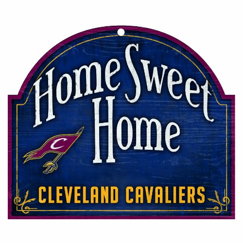 NBA Cleveland Cavaliers 11-by-9 Wood Home Sweet Home Sign
