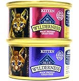 Blue Buffalo Wilderness Grain-Free Variety Pack Wet Kitten Food - 2 Flavors (Salmon & Chicken) - 12 (3 Ounce) Cans - 6 of Each Flavor