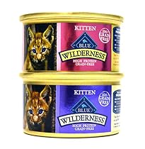 Blue Buffalo Wilderness Grain-Free Variety Pack Wet Kitten Food - 2 Flavors (Salmon & Chicken) - 12 (3 Ounce) Cans - 6 of Each Flavor

