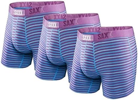 SAXX Mens ''VIBE'' Boxer, Modern Fit, 3 Pack Juice Stripe Medium SXBM35-JUS
