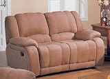 Upholstery Recliner Loveseat Sofa Sand Microfiber