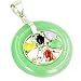 Amulet Good Luck Donut And Flower Green Jade Silver Pendant