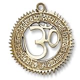 Om Wall Brass Sculpture with Gayatri Mantra