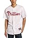 MLB Men's Philadelphia Phillies Roy Halladay White/Scarlet Pinstripe Home Short Sleeve 6 Button Synthetic Replica Jersey by Majestic (White/Scarlet Pinstripe, Large)