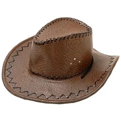 Brown Leather Cowboy Hat