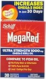 MegaRed Ultra Strength Omega 3 Krill Oil-100% Pure Antarctic Krill Oil-Optimal Combination of Omega 3 Fatty Acids-1000mg/Softgel, 30 Softgels