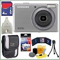 Samsung SL202 10.2 MP Digital Camera (Silver) + 4GB Accessory Kit