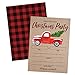 Rustic Christmas Party Invitation with Red Truck and Christmas Tree, Holiday Party Invite, Christmas Party, Holiday Party Invitations, 20 Fill in Invitations and Envelopes