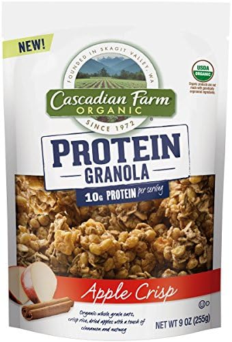 Cascadian Farm Snacks Organic Granola Bag, Apple Crisp Protein, 9 Ounce