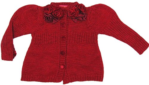 Kate Mack Red Sweater Wrap in Roses
