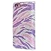 iPhone 6S Case, Style4U [Everlasting Shine] Zebra Design Premium PU Leather Stand Wallet Case with ID Credit Card / Cash Slots for Apple iPhone 6S / 6 + 1 Stylus and 1 Screen Protector [Purple Pink Zebra / Purple]