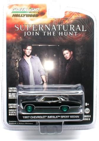 Limited Edition GREEN MACHINE Chase Piece 1967 CHEVROLET IMPALA SPORT SEDAN from the television show SUPERNATURAL Greenlight Collectibles 1:64 Scale Hollywood Series 6 Die Cast Vehicle by GL Hollywood