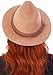 Simplicity Women's Wide Brim Wool Felt Trilby Fedora Hat with a Braided Band