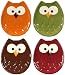 Owl Appetizer Plates - Set Of 4, SET OF 4, EARTHTONES