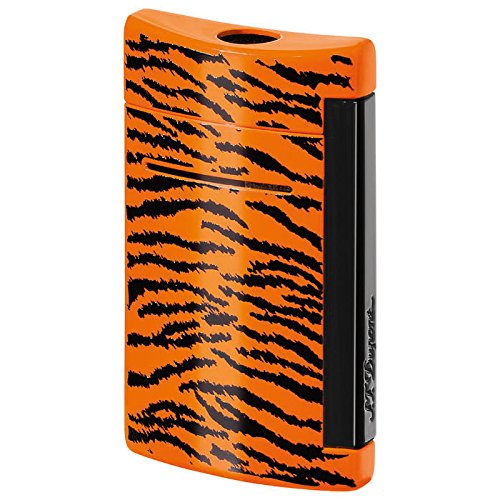 S.T. Dupont MiniJet Black and Orange Tiger Pattern Torch Flame Lighter