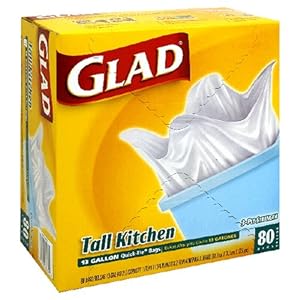 Glad Quick-Tie Tall Kitchen Bags, 13 Gallon , 80 bags