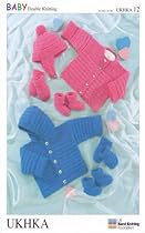 Baby Double Knitting Pattern - UKHKA 12 Cardigan & Accessories