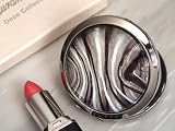 Wedding Favors Murano art deco round compact mirror silver and burgundy glass (Set of 6)