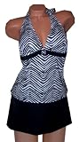 Speedo V-Neckline Zebra Print Skirtini Style Swimsuit